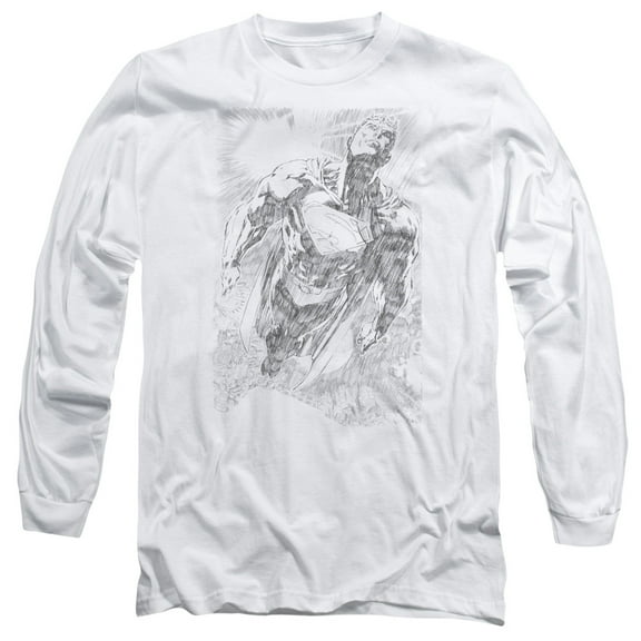 Superman - Exploding Space Sketch - Long Sleeve Shirt - XXX-Large