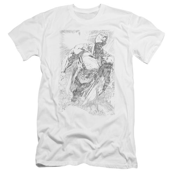 Superman - Exploding Space Sketch - Premium Slim Fit Short Sleeve Shirt - Small