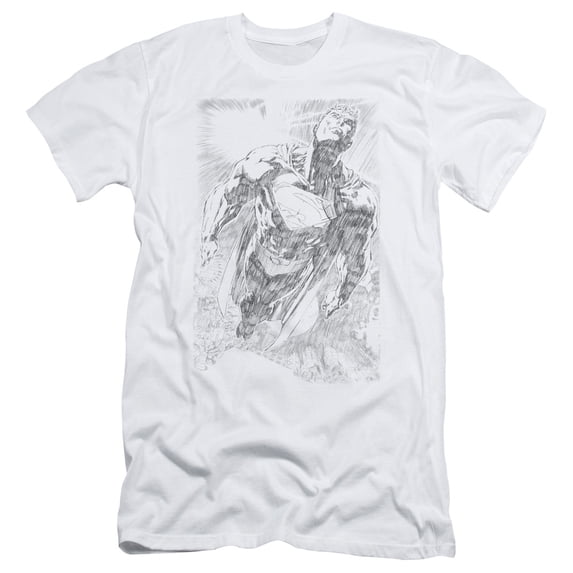 Superman - Exploding Space Sketch - Slim Fit Short Sleeve Shirt - X-Large