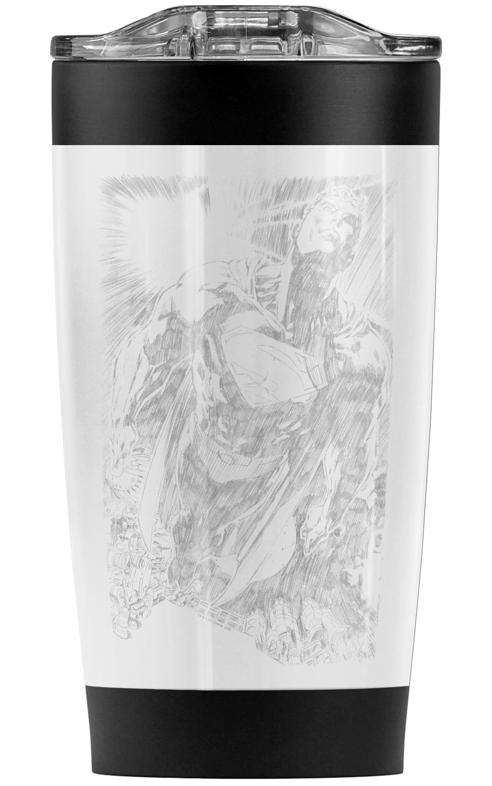 Superman Exploding Space Sketch Stainless Steel Tumbler 20 oz Coffee ...