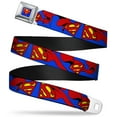 thumbnail image 1 of Superman Fcg Blue 1.0" Chrome Superman Shield W Cape Webbing Web Belt 1.0" Wide, 1 of 3