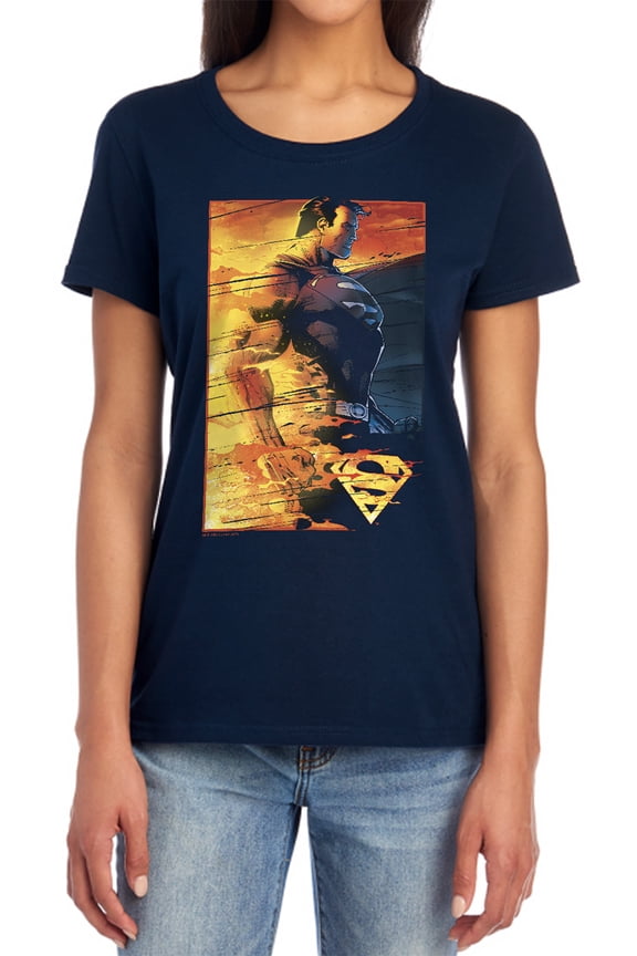 Superman Fireproof Women's T Shirt, Navy, Small