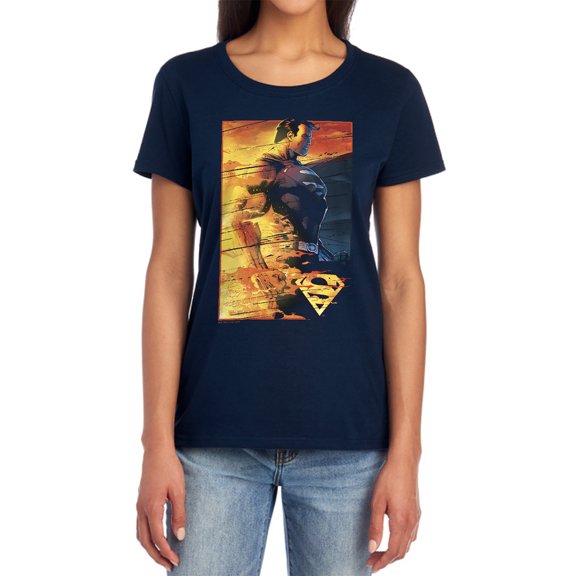 Superman Fireproof Women's T Shirt, Navy, X-Large