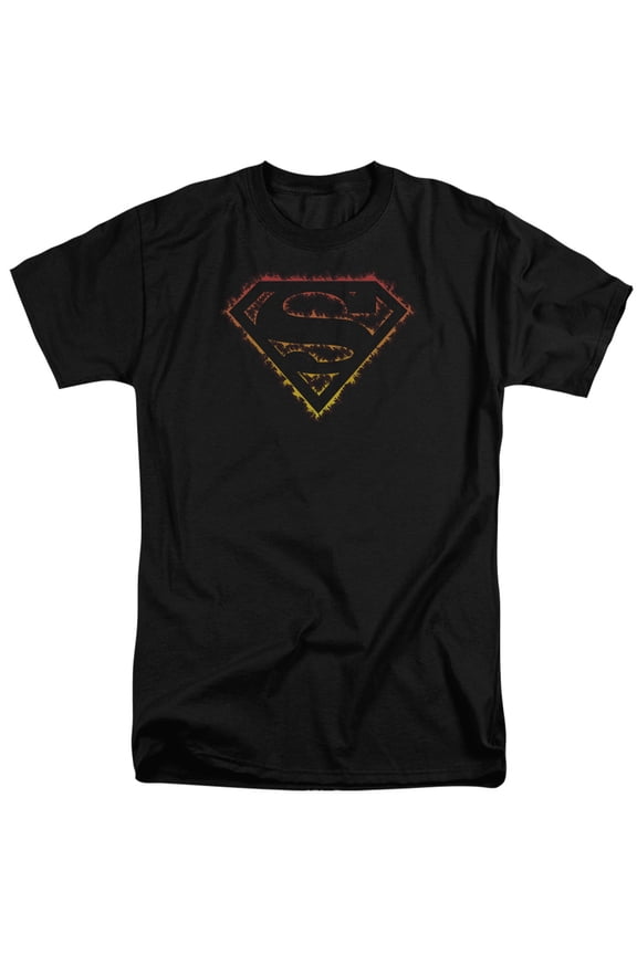 Superman - Flame Outlined Logo - Tall Fit Short Sleeve Shirt - X-Large