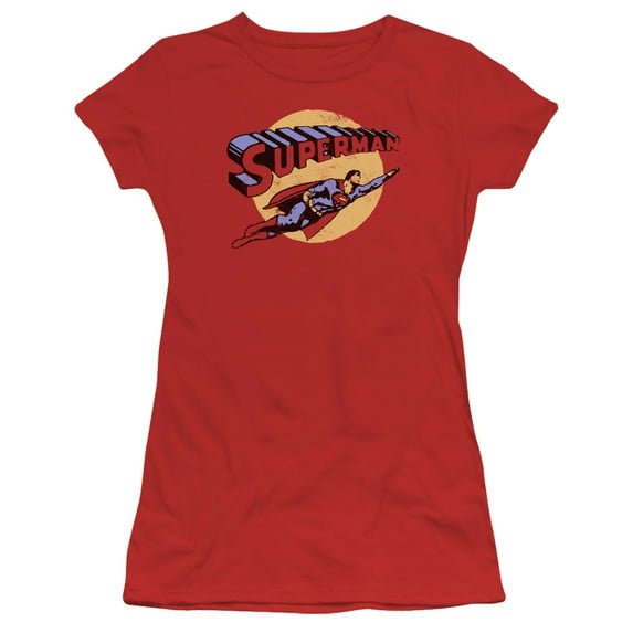Superman Fly By Junior Top Medium Red