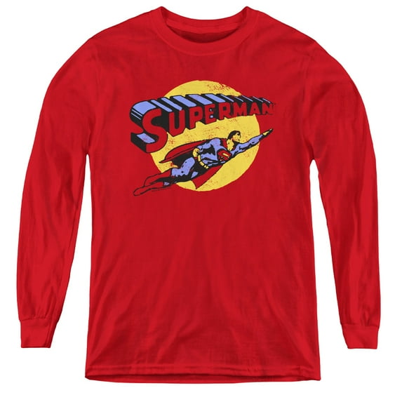 Superman - Fly By - Youth Long Sleeve Shirt - X-Large