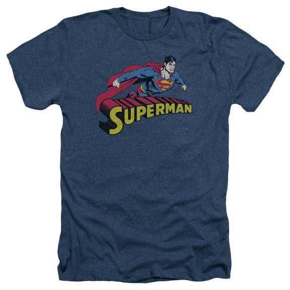 Superman - Flying Over - Heather Short Sleeve Shirt - Large