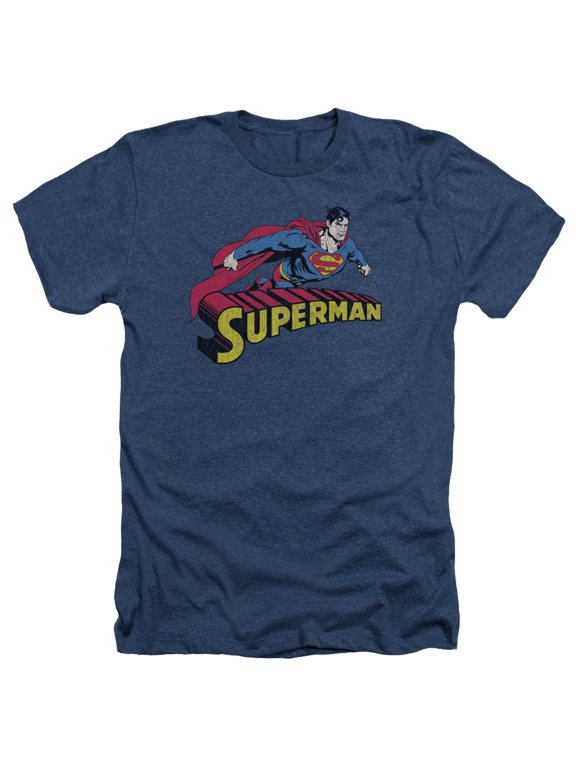 Superman - Flying Over - Heather Short Sleeve Shirt - Large