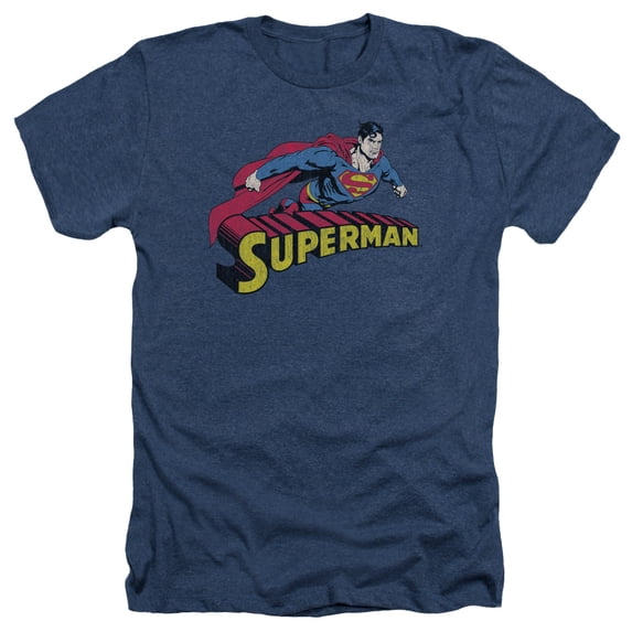 Superman - Flying Over - Heather Short Sleeve Shirt - XXX-Large