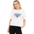 thumbnail image 1 of Superman Flying Stripes Women's Boxy Cropped T-Shirt Casual Graphic Tee, 1 of 6