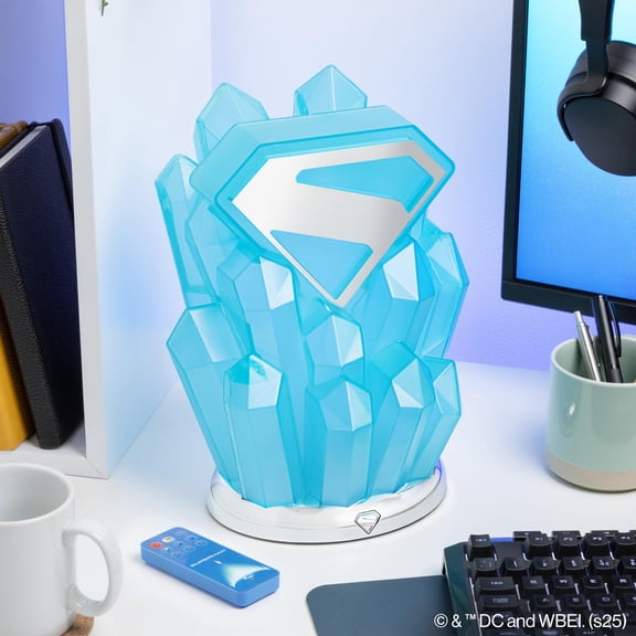 Superman Fortress of Solitude Light, Officially Licensed DC Comics RGB LED Lamp with Remote, Sound Reactive, Color Changing, USB Powered Collectible Room Dcor for Superhero Fans | Paladone