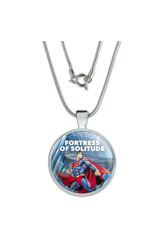 Superman Fortress of Solitude 1" Pendant with Sterling Silver Plated Chain