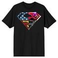 thumbnail image 1 of Superman Four Way Logo Men's Black T-shirt-S, 1 of 4