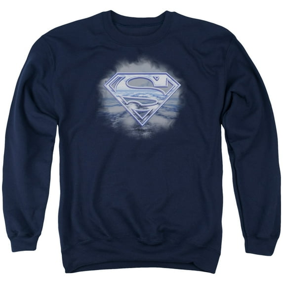 Superman Freedom Of Flight Adult Crewneck Sweatshirt Navy