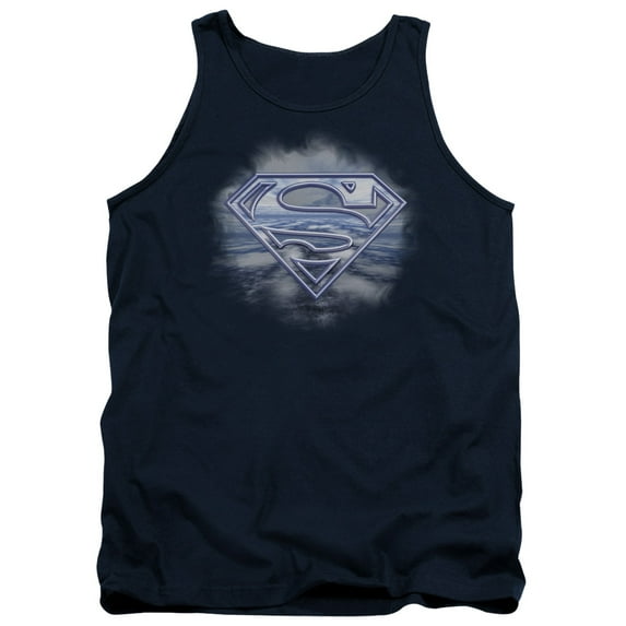 Superman Freedom Of Flight Adult Tank Top Navy