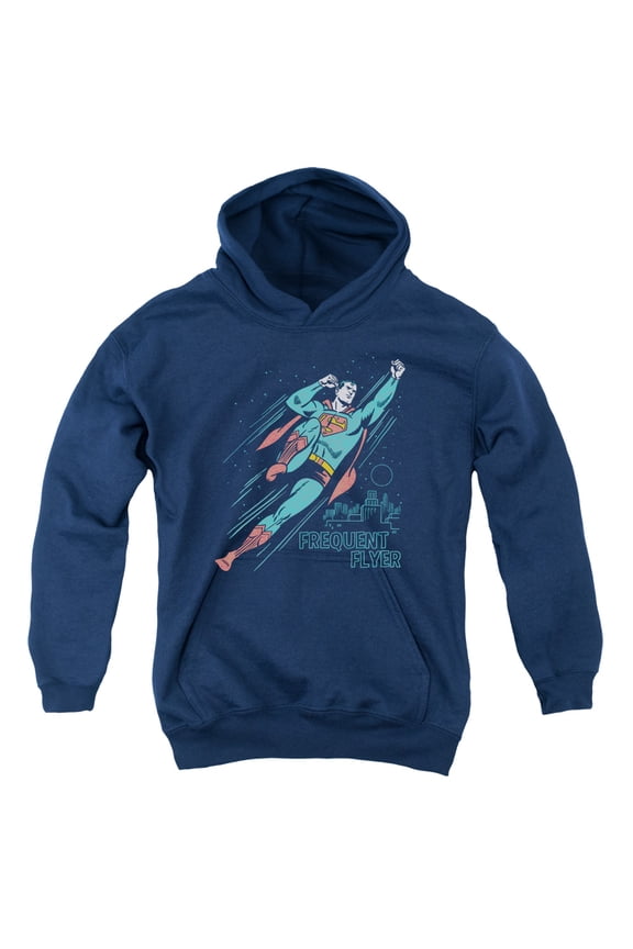 Superman - Frequent Flyer - Youth Hooded Sweatshirt - Medium