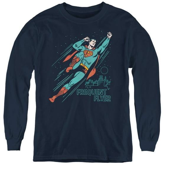 Superman - Frequent Flyer - Youth Long Sleeve Shirt - Small