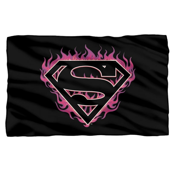 Superman Fuchsia Flames Fleece Blanket 36' x 58',Fuchsia Flames