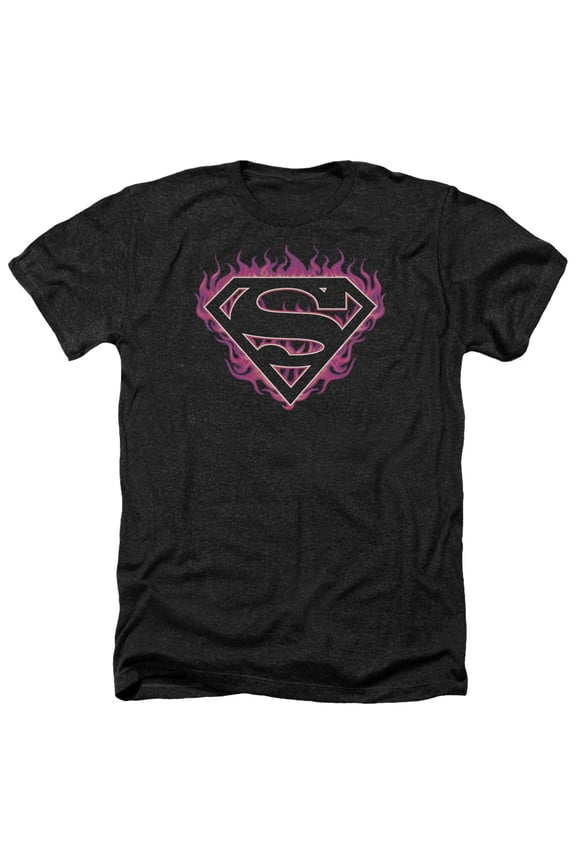Superman - Fuchsia Flames - Heather Short Sleeve Shirt - Small