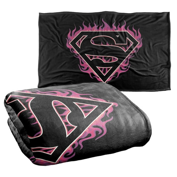 Superman Fuchsia Flames Silky Touch Super Soft Throw Blanket 36" x 58"