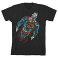 thumbnail image 1 of Superman Geometric Art Flying Superman Boy's Black T-shirt-Medium, 1 of 4