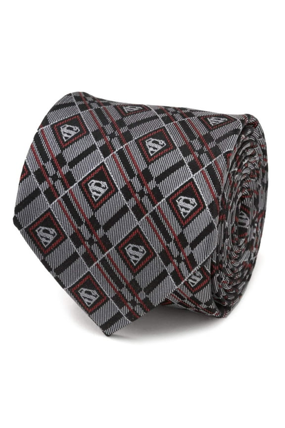DC Superman Geometric Gray Silk Men's Tie