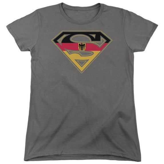 Superman German Shield Women's T-Shirt Charcoal