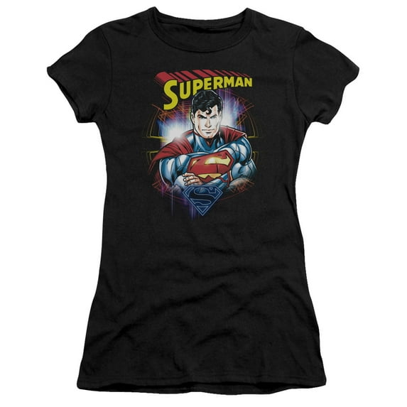 Superman Glam Junior Women's T-Shirt Sheer Black