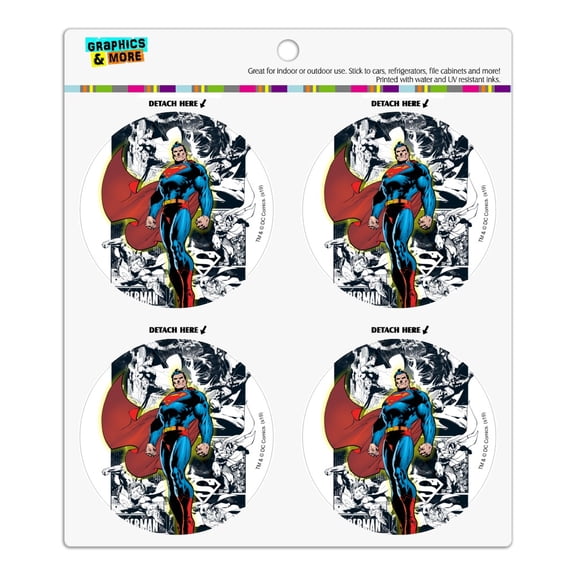 Superman Glowing Aura Refrigerator Fridge Locker Vinyl Circle Magnet Set