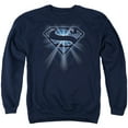thumbnail image 1 of Superman Glowing Shield Adult Crewneck Sweatshirt Navy, 1 of 1