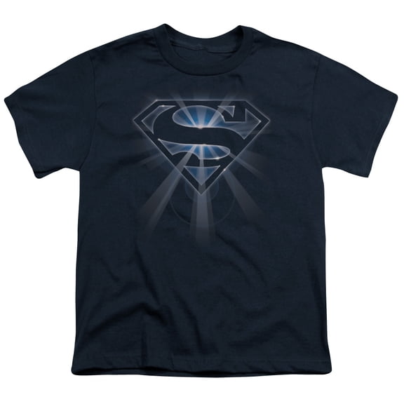 Superman - Glowing Shield - Youth Short Sleeve Shirt - Large