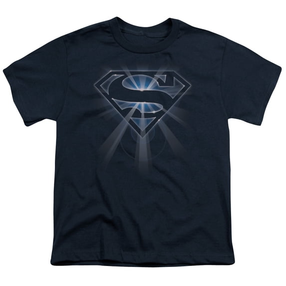 Superman - Glowing Shield - Youth Short Sleeve Shirt - Small