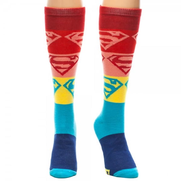 Superman Gradient Knee High Socks