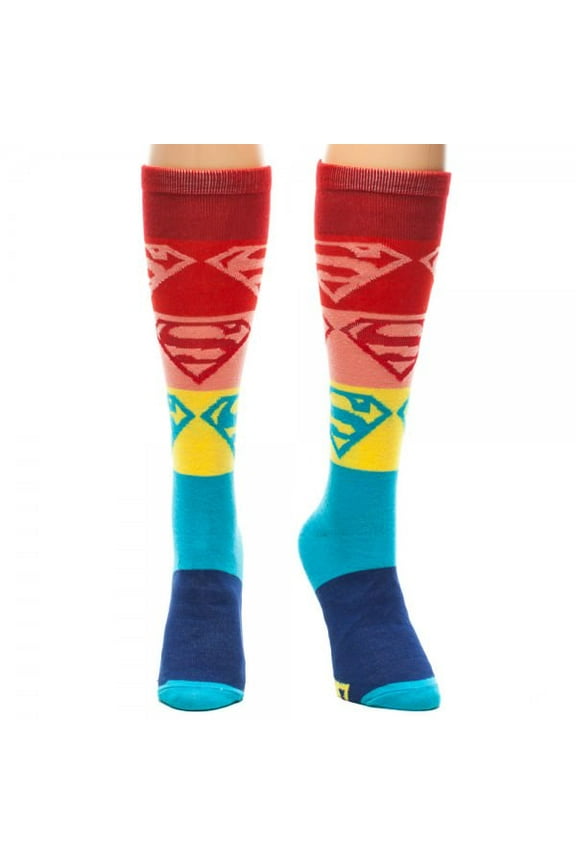 Superman Gradient Knee High Socks