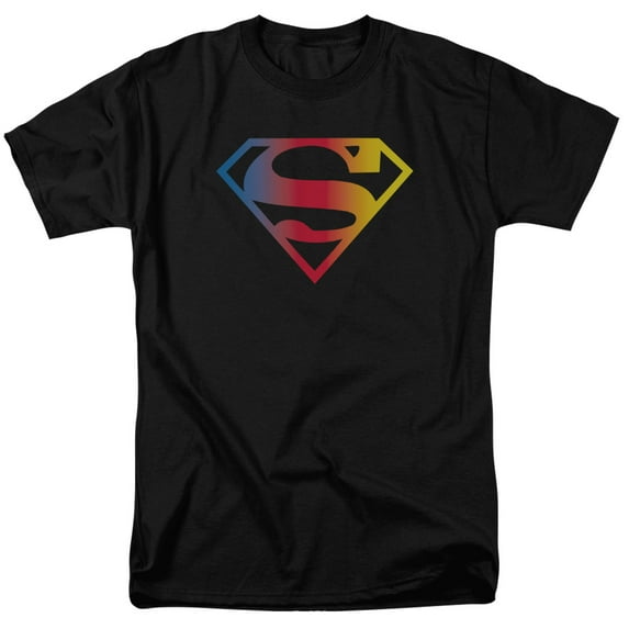 Superman Gradient Superman Logo Adult 18/1 T-Shirt Black