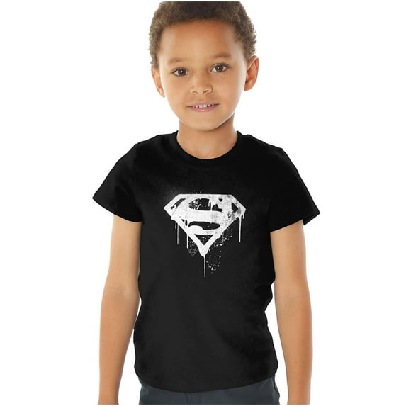 Superman Graffiti Logo Kids T Shirt (4) for Toddler Boys and Girls, Black