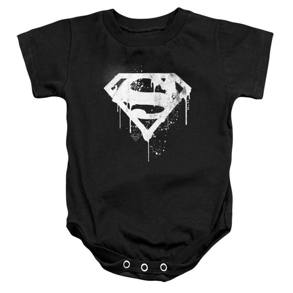 Superman Graffiti Logo Unisex Infant Snap Suit for Baby, Black, Large
