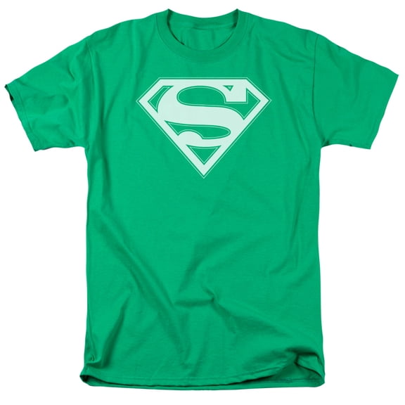 Superman Green & White Shield Officially Licensed Adult T Shirt