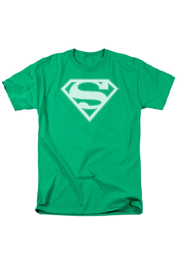 Superman Green & White Shield Officially Licensed Adult T Shirt