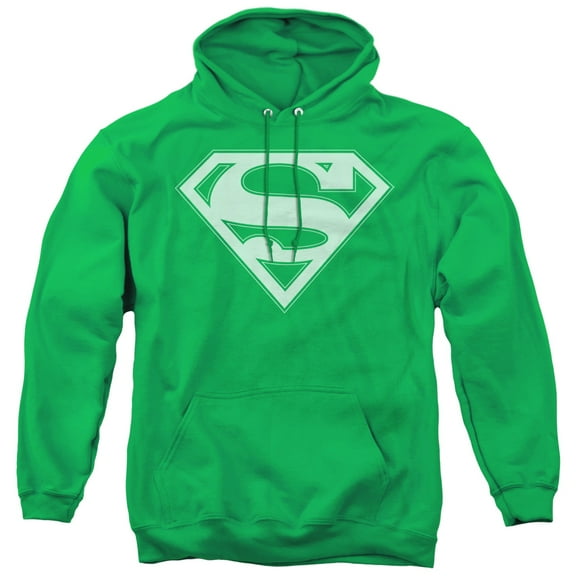 Superman - Green & White Shield - Pull-Over Hoodie - X-Large