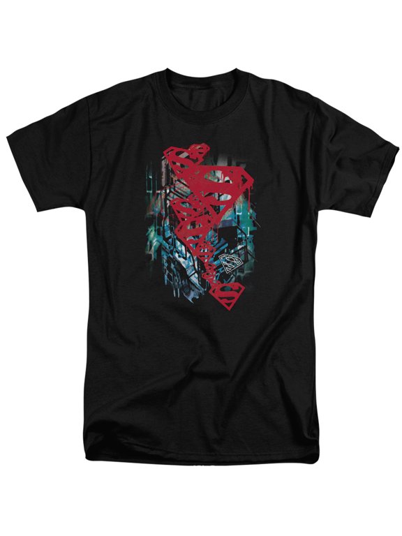 Superman Gritty Adult Tall T-Shirt Black