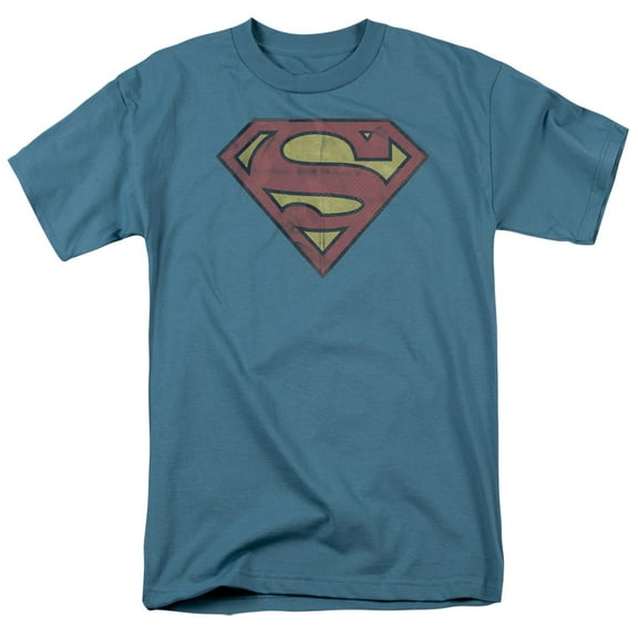 Superman Gritty Shield Adult 18/1 T-Shirt Slate
