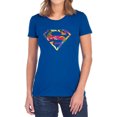 thumbnail image 1 of Superman Hawaiian Shield Women's T Shirt, Royal, Small, 1 of 6