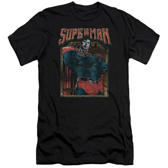 Superman Head Bang Premium Adult Slim Fit 30/1 T-Shirt Black
