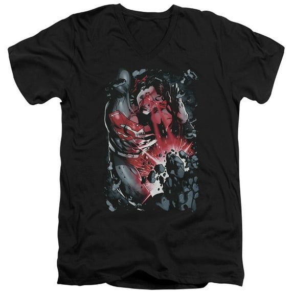 Superman - Heat Blast - Slim Fit V Neck Shirt - X-Large
