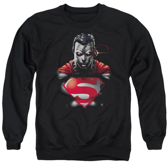 Superman Heat Vision Charged Adult Crewneck Sweatshirt Black