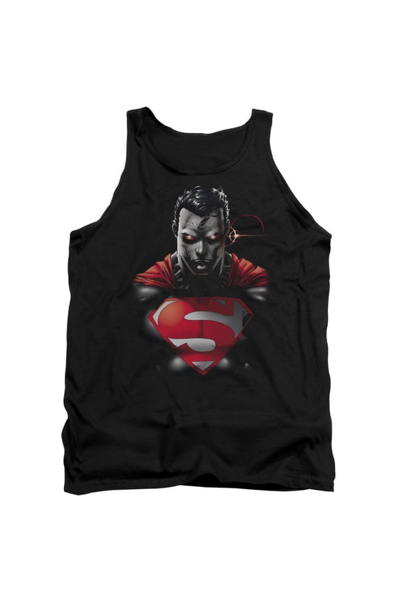 Superman Heat Vision Charged Adult Tank Top Black