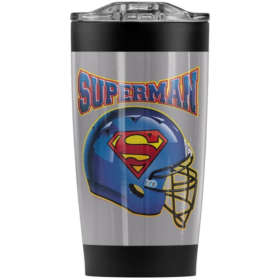 Superman Helmet Stainless Steel Tumbler 20 oz Coffee Travel Mug/Cup, Vacuum Insulated & Double Wall with Leakproof Sliding Lid | Great for Hot Drinks and Cold Beverages