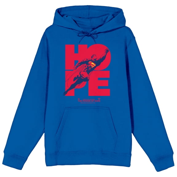 Superman Hope Adult Royal Blue Graphic Hoodie-Large