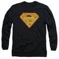 thumbnail image 1 of Superman Hot Steel Shield Long Sleeve Adult 18/1 T-Shirt Black, 1 of 1